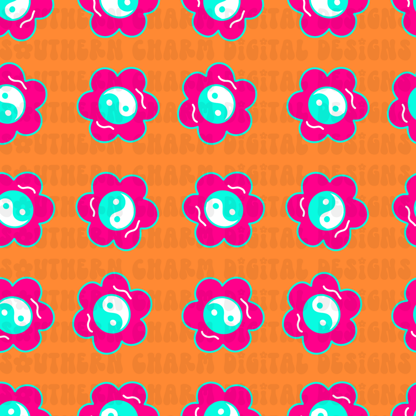 YIN YANG FLOWER SEAMLESS