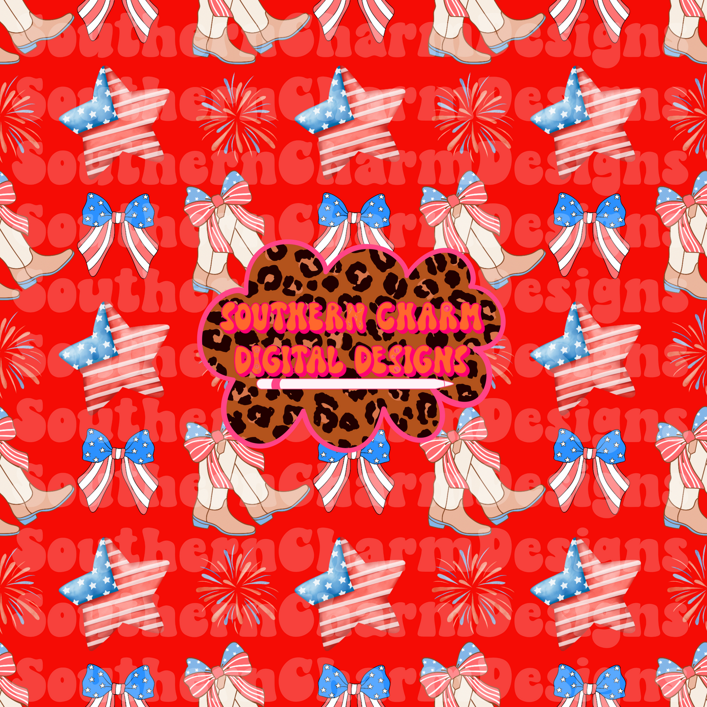 Boots and stars seamless