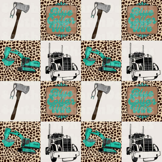 Blue collar wife seamless TRUCK DRIVER