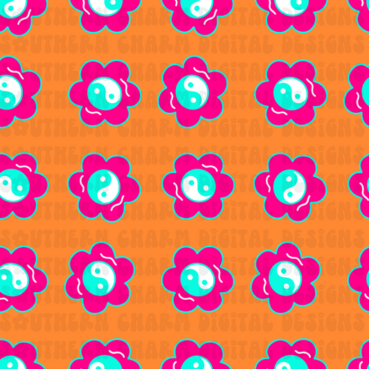 YIN YANG FLOWER SEAMLESS