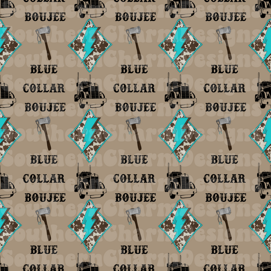 Blue collar boujee big truck seamless