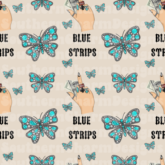 BLUE STRIPS SEAMLESS TAN