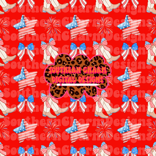 Boots and stars seamless